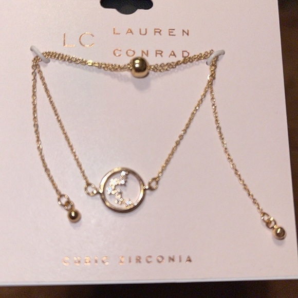 🌹NWT:LC Lauren Conrad Gold Tone Cubic Zirconia Bracelet - Picture 2 of 2